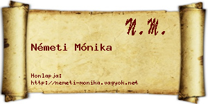 Németi Mónika névjegykártya